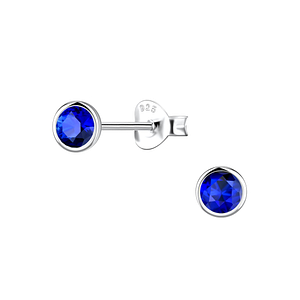 Wholesale 4mm Round Cubic Zirconia Sterling Silver Ear Studs - JD22545