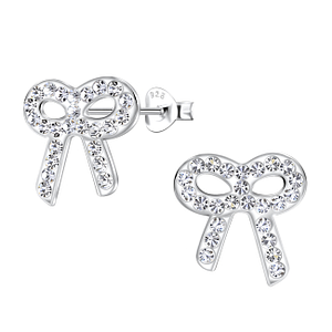 Wholesale Sterling Silver Bow Ear Studs - JD23436