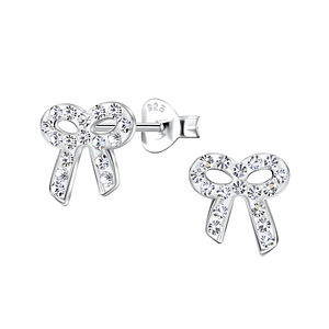 Wholesale Sterling Silver Bow Ear Studs - JD23569
