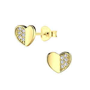 Wholesale Sterling Silver Heart Ear Studs - JD22047