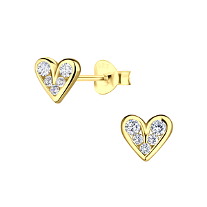 Wholesale Sterling Silver Heart Ear Studs - JD23359