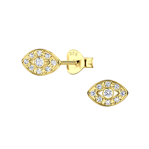 Wholesale Sterling Silver Evil Eye Ear Studs - JD22930