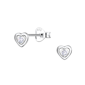 Wholesale Sterling Silver Heart Ear Studs - JD22685