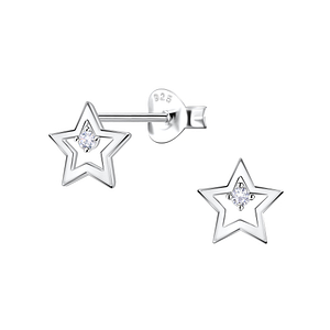 Wholesale Sterling Silver Star Ear Studs - JD22695