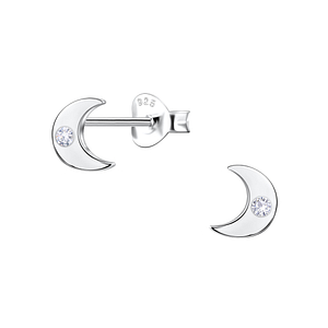 Wholesale Sterling Silver Moon Ear Studs - JD22697
