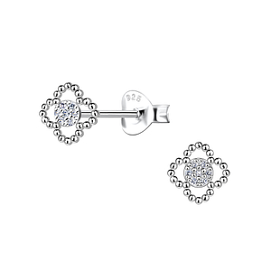 Wholesale Sterling Silver Flower Ear Studs - JD22404