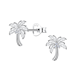 Wholesale Sterling Silver Coconut Tree Ear Studs - JD23262