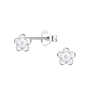 Wholesale Sterling Silver Flower Ear Studs - JD22660