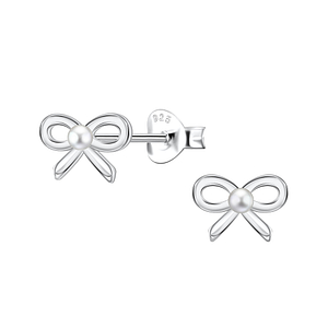 Wholesale Sterling Silver Bow Ear Studs  - JD22424