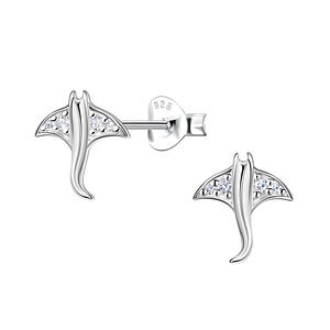 Wholesale Sterling Silver Stingray Ear Studs - JD23271