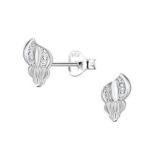 Wholesale Sterling Silver Shell Ear Studs - JD23281