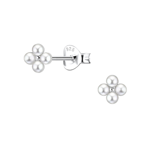 Wholesale Sterling Silver Flower Ear Studs - JD23297