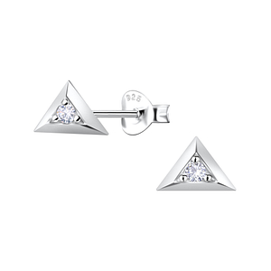 Wholesale Sterling Silver Triangle Ear Studs - JD22914