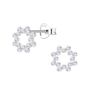Wholesale Sterling Silver Flower Ear Studs - JD22916