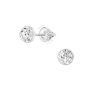 Wholesale Sterling Silver Crystal Screw Back Ear Studs - JD23465