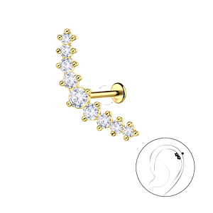 Wholesale Sterling Silver Geometric with Titanium Labret - JD22991
