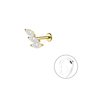 Wholesale Sterling Silver Geometric with Titanium Labret - JD23016