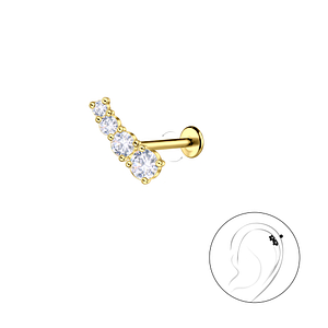 Wholesale Sterling Silver Geometric with Titanium Labret - JD23026