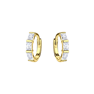 Wholesale 11mm Sterling Silver Geometric Huggie Earrings - JD22393
