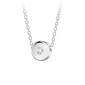 Wholesale Sterling Silver Round Necklace - JD23593