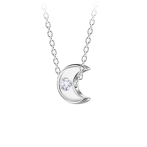 Wholesale Sterling Silver Moon Necklace - JD23598