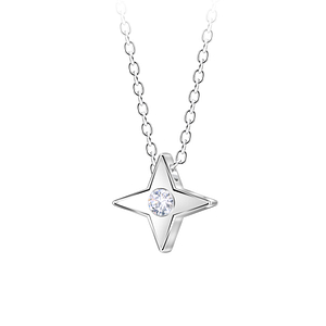 Wholesale Sterling Silver Star Beaded Necklace - JD23601