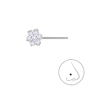 Wholesale Sterling Silver Flower Nose Stud - JD22120