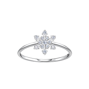 Wholesale Sterling Silver Snowflake Ring - JD23335