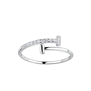 Wholesale Sterling Silver Bar Opened Ring - JD23383