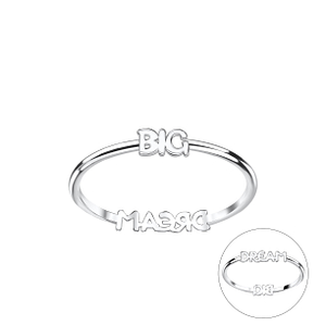 Wholesale Sterling Silver Double Sided Big Dream Ring - JD22832