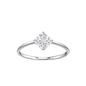 Wholesale Sterling Silver Flower Ring - JD23385