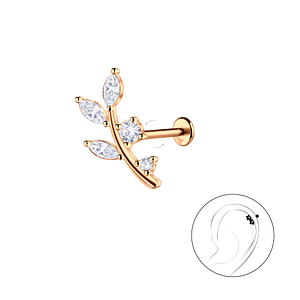 Wholesale Sterling Silver Leaf with Titanium Labret - JD23094