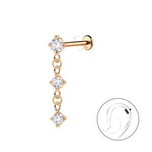 Wholesale Sterling Silver Hanging Stones with Titanium Labret - JD23075