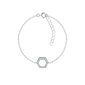 Wholesale Sterling Silver Hexagon Bracelet - JD23861