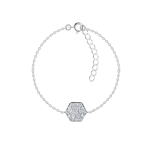 Wholesale Sterling Silver Hexagon Bracelet - JD23862