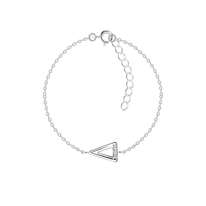 Wholesale Sterling Silver Triangle Outline Bracelet - JD23870 Wholesale Sterling Silver Triangle Outline Bracelet - JD23870