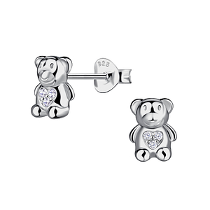 Wholesale Sterling Silver Bear Ear Studs - JD24065 Wholesale Sterling Silver Bear Ear Studs - JD24065