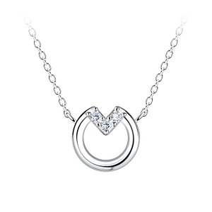 Wholesale Sterling Silver Circle Necklace - JD24144 Wholesale Sterling Silver Circle Necklace - JD24144