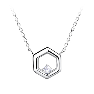 Wholesale Sterling Silver Square Necklace - JD24152 Wholesale Sterling Silver Square Necklace - JD24152