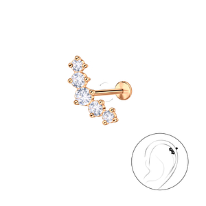 Wholesale Sterling Silver Geometric with Titanium Labret - JD23991