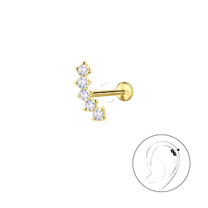 Wholesale Sterling Silver Geometric with Titanium Labret - JD23996