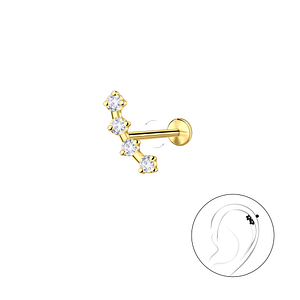 Wholesale Sterling Silver Geometric with Titanium Labret - JD23999