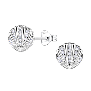 Wholesale Sterling Silver Shell Ear Studs - JD24308 Wholesale Sterling Silver Shell Ear Studs - JD24308