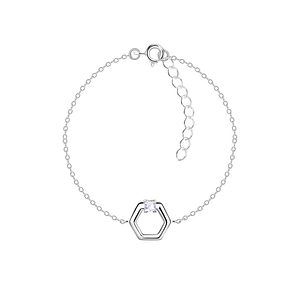 Wholesale Sterling Silver Hexagon Bracelet - JD24130