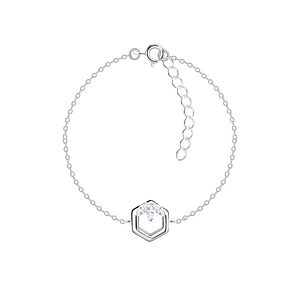 Wholesale Sterling Silver Hexagon Bracelet - JD24132