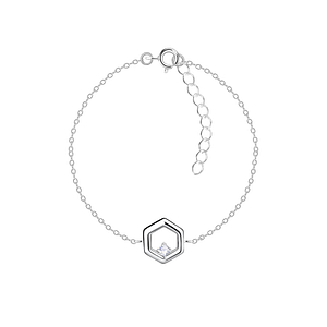 Wholesale Sterling Silver Hexagon Bracelet - JD24133