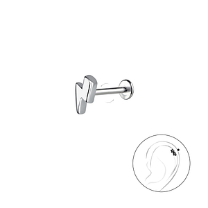 Wholesale Sterling Silver Thunder Bolt with Titanium Labret - JD22862