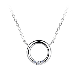 Wholesale Sterling Silver Circle Necklace - JD24165