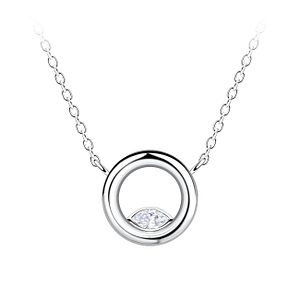 Wholesale Sterling Silver Circle Necklace  - JD24145