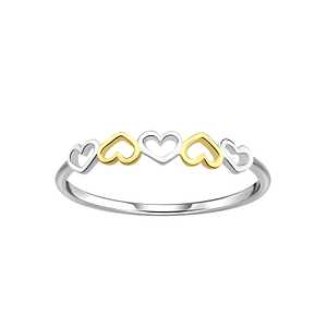 Wholesale Sterling Silver Hearts Ring - JD24364